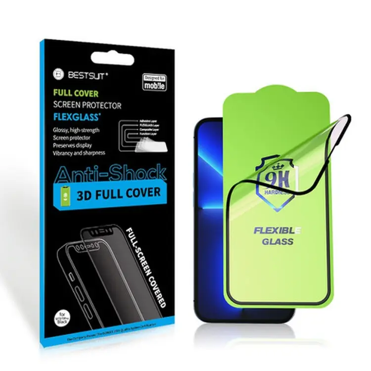 Szkło hybrydowe Bestsuit Flexible 5D Full Glue do iPhone 17/17 Pro czarny