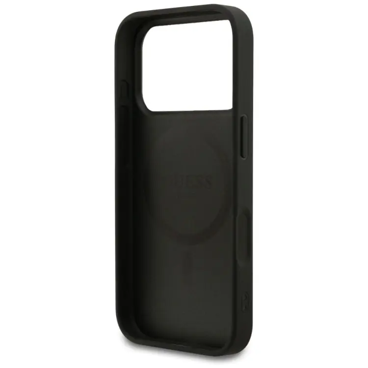 GUESS futerał do IPHONE 17 Pro kompatybilny z MagSafe GUHMP17LG4GFRK (PU 4G Ring Classic Logo) czarny
