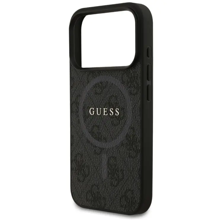 GUESS futerał do IPHONE 17 Pro kompatybilny z MagSafe GUHMP17LG4GFRK (PU 4G Ring Classic Logo) czarny