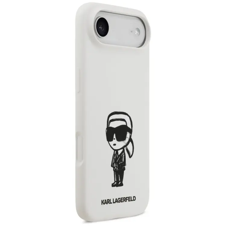 KARL LAGERFELD futerał do IPHONE 17 Air kompatybilny z MagSafe KLHMP17MSKIGROH (Silicone W/ KL Sketch & Logo) biały