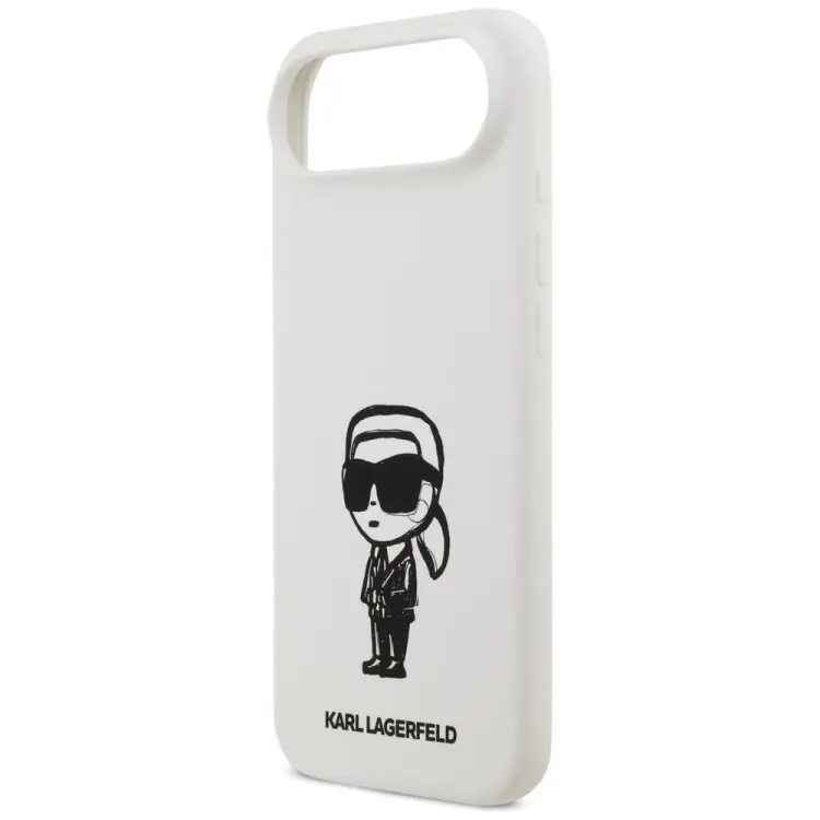 KARL LAGERFELD futerał do IPHONE 17 Air kompatybilny z MagSafe KLHMP17MSKIGROH (Silicone W/ KL Sketch & Logo) biały