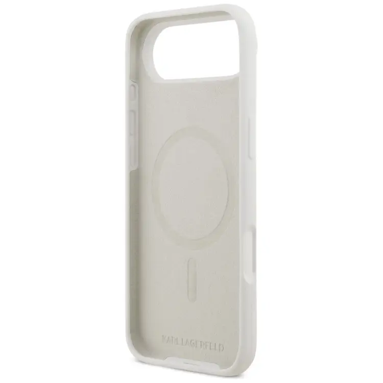 KARL LAGERFELD futerał do IPHONE 17 Air kompatybilny z MagSafe KLHMP17MSKIGROH (Silicone W/ KL Sketch & Logo) biały