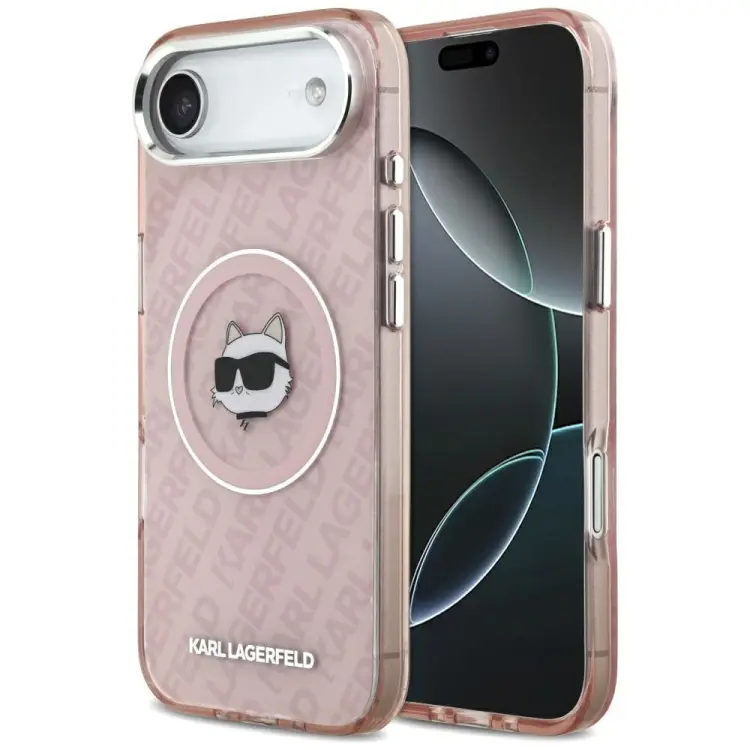 KARL LAGERFELD futerał do IPHONE 17 Air kompatybilny z MagSafe KLHMP17MHMKBCHOP (IML Choupette Head Logo) różowy