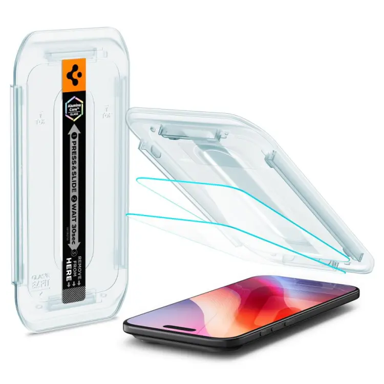 SZKŁO HARTOWANE SPIGEN GLAS.TR ”EZ FIT” 2-PACK IPHONE 17 AIR CLEAR