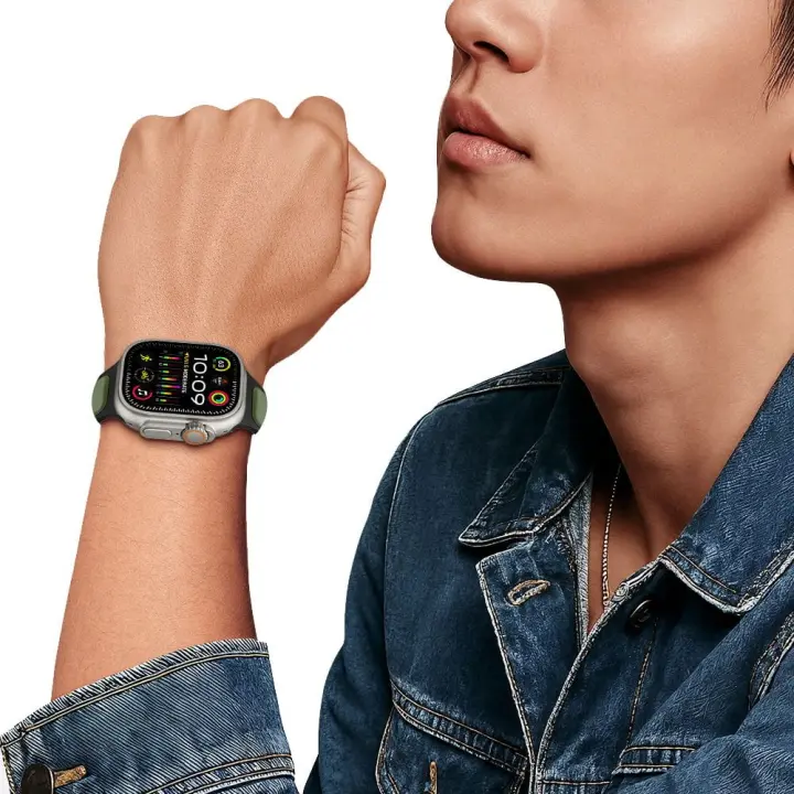 TECH-PROTECT ICONBAND LINE APPLE WATCH 8 / 9 / 10 / 11 / SE / ULTRA (44 / 45 / 46 / 49 MM) GREY/ORANGE