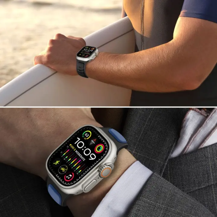 TECH-PROTECT ICONBAND LINE APPLE WATCH 8 / 9 / 10 / 11 / SE / ULTRA (44 / 45 / 46 / 49 MM) GREY/ORANGE