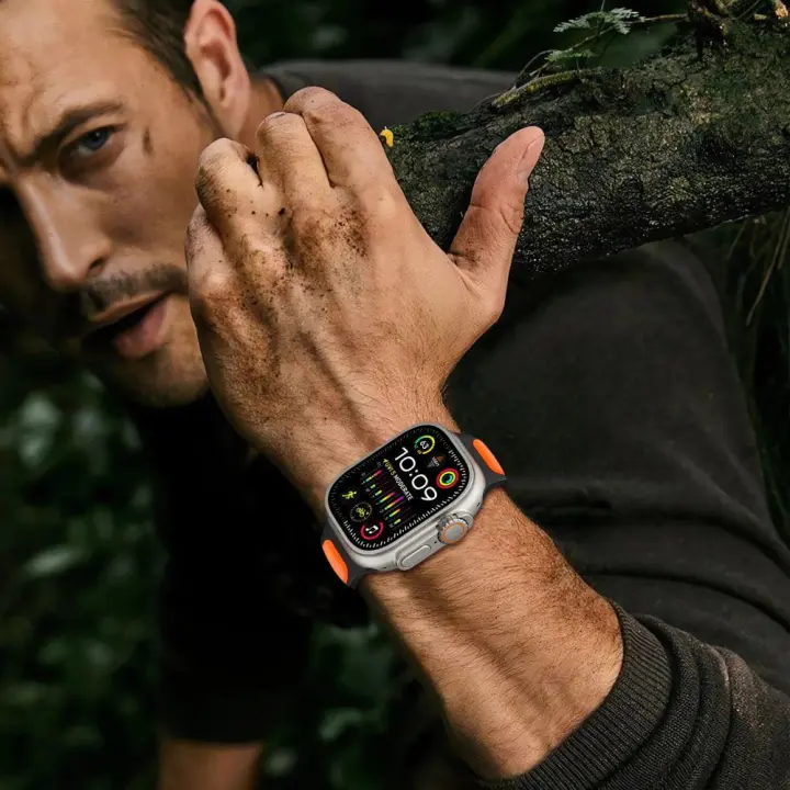 TECH-PROTECT ICONBAND LINE APPLE WATCH 8 / 9 / 10 / 11 / SE / ULTRA (44 / 45 / 46 / 49 MM) GREY/ORANGE