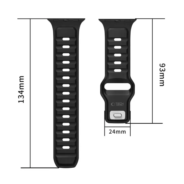 TECH-PROTECT ICONBAND LINE APPLE WATCH 8 / 9 / 10 / 11 / SE / ULTRA (44 / 45 / 46 / 49 MM) BLACK/ORANGE