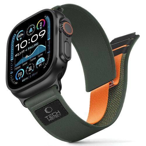 TECH-PROTECT NYLON ELITE APPLE WATCH 8 / 9 / 10 / 11 / SE / ULTRA (44 / 45 / 46 / 49 MM) GREEN/ORANGE
