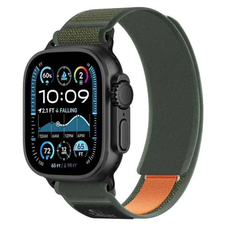 TECH-PROTECT NYLON ELITE APPLE WATCH 8 / 9 / 10 / 11 / SE / ULTRA (44 / 45 / 46 / 49 MM) GREEN/ORANGE