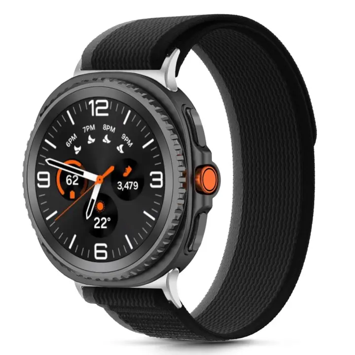 TECH-PROTECT NYLON STRIPE SAMSUNG GALAXY WATCH 8 / CLASSIC (40 / 44 / 46 MM) BLACK/ORANGE