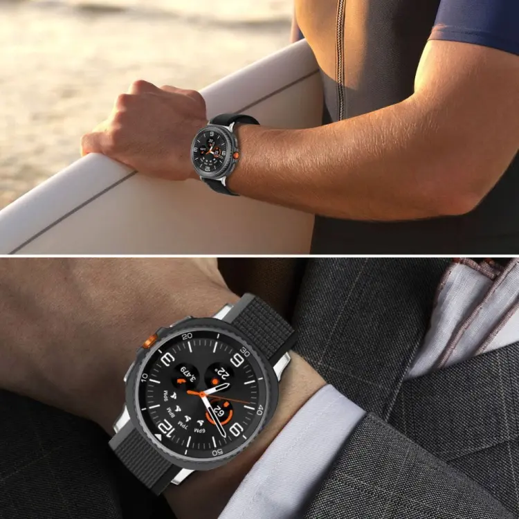TECH-PROTECT NYLON STRIPE SAMSUNG GALAXY WATCH 8 / CLASSIC (40 / 44 / 46 MM) BLACK/ORANGE