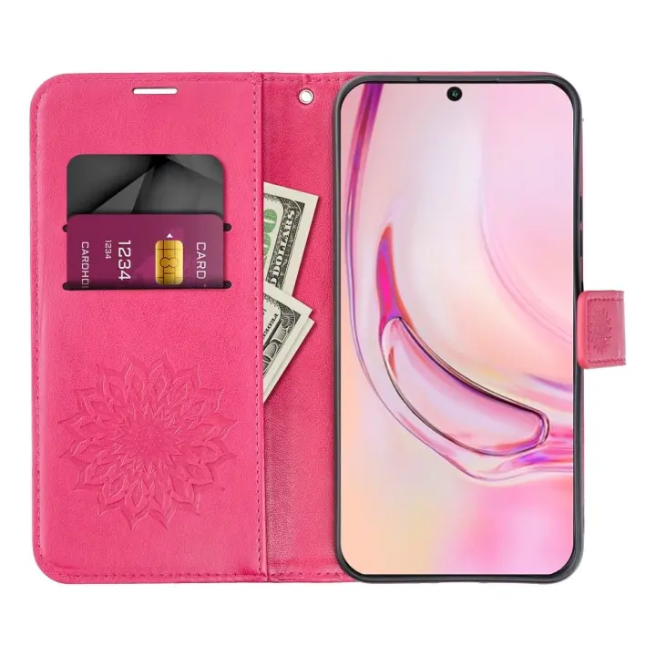 Etui z klapką na Samsung A57 5G Mezzo Book mandala magenta