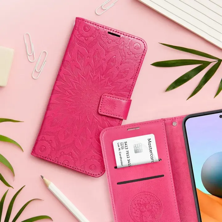 Etui z klapką na Samsung A57 5G Mezzo Book mandala magenta