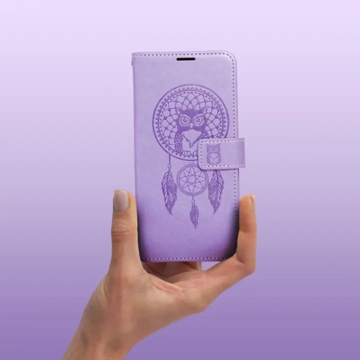 Etui z klapką na Samsung A57 5G Mezzo Book łapacz snów fioletowe