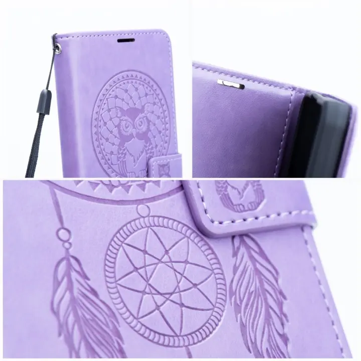 Etui z klapką na Samsung A57 5G Mezzo Book łapacz snów fioletowe