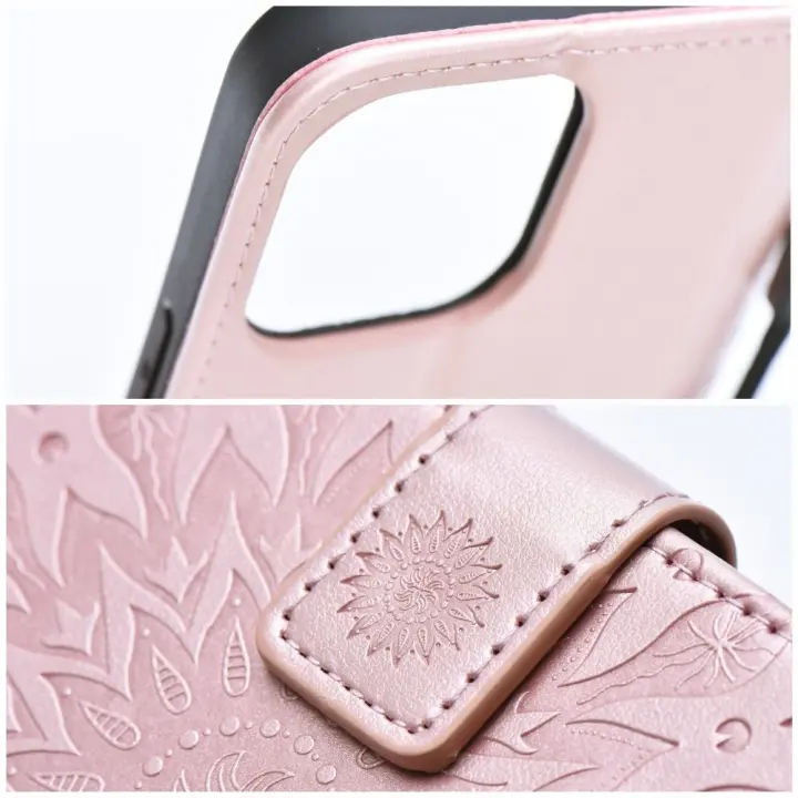 Etui z klapką na Samsung A57 5G Mezzo Book mandala złoto-różowe