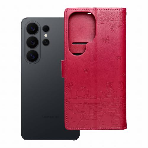 Etui z klapką na Samsung A57 Mezzo Book koty czerwone
